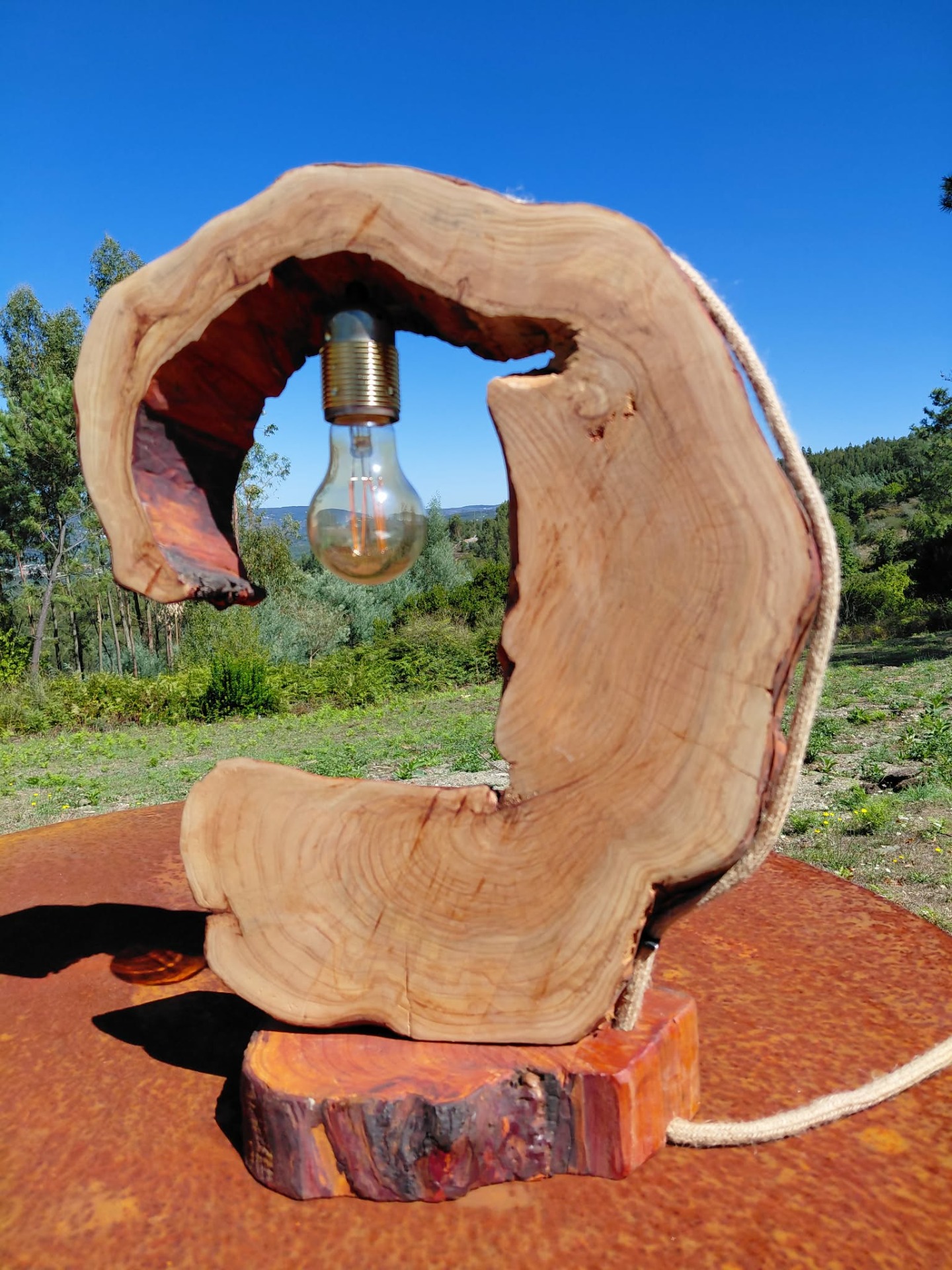 Houten lamp natuur hout